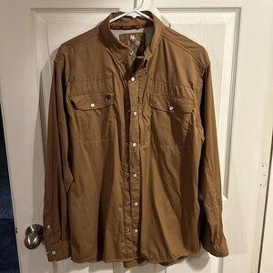 Men’s AG Gear Long Sleeve Work Shirt Style Vented Fishing Shirt Size Large